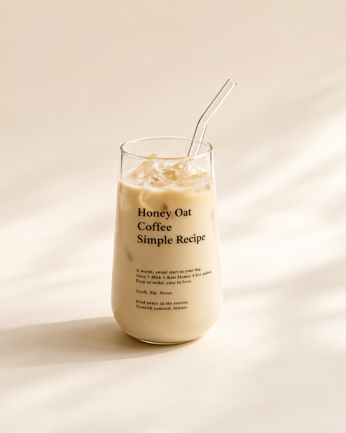Honey Oat Glass Tumbler + Straw