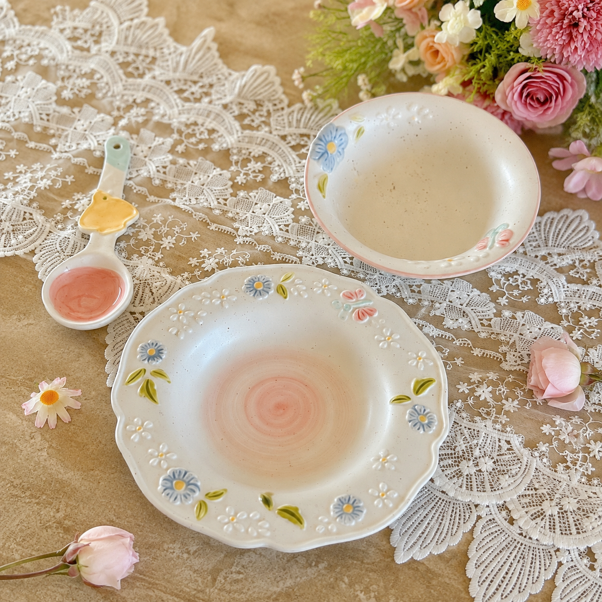 French Garden Ceramic Spoon