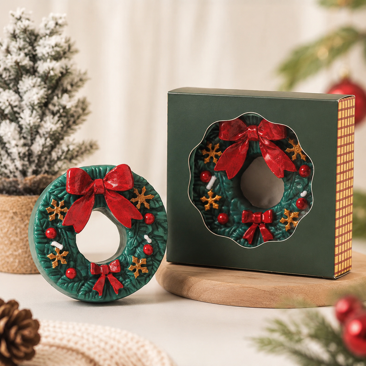 Holiday Wreath Candle