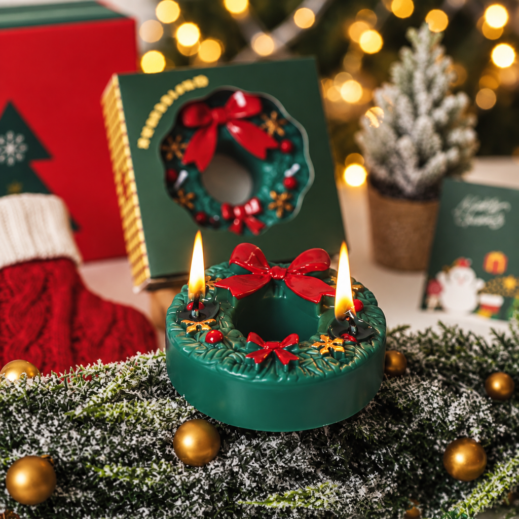 Holiday Wreath Candle
