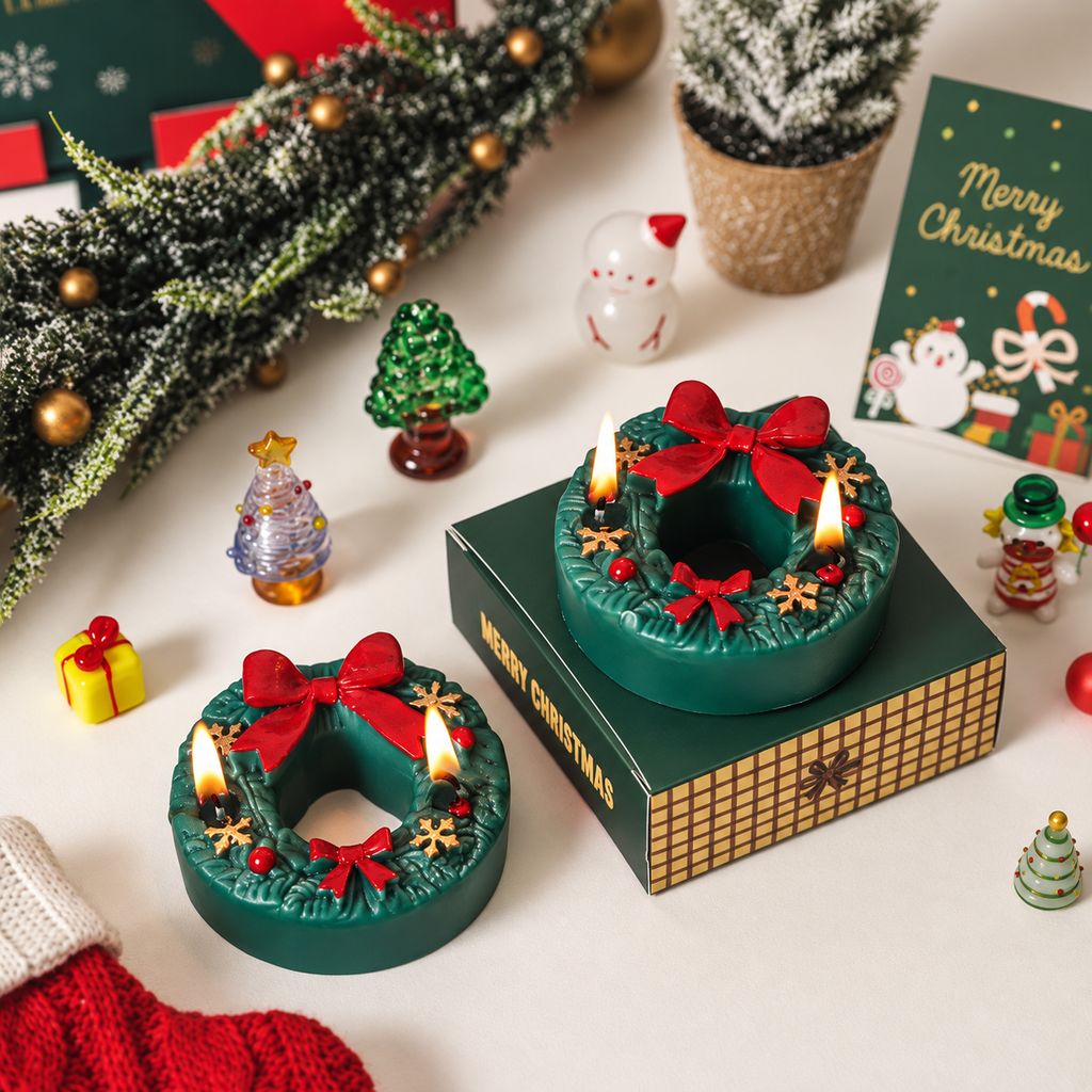 Holiday Wreath Candle