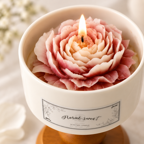 Blush Bloom Pedestal Candle