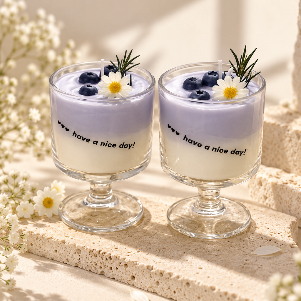 Blueberry Bloom Goblet Candle