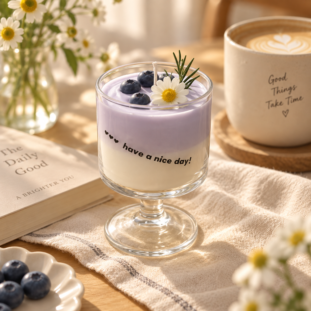 Blueberry Bloom Goblet Candle