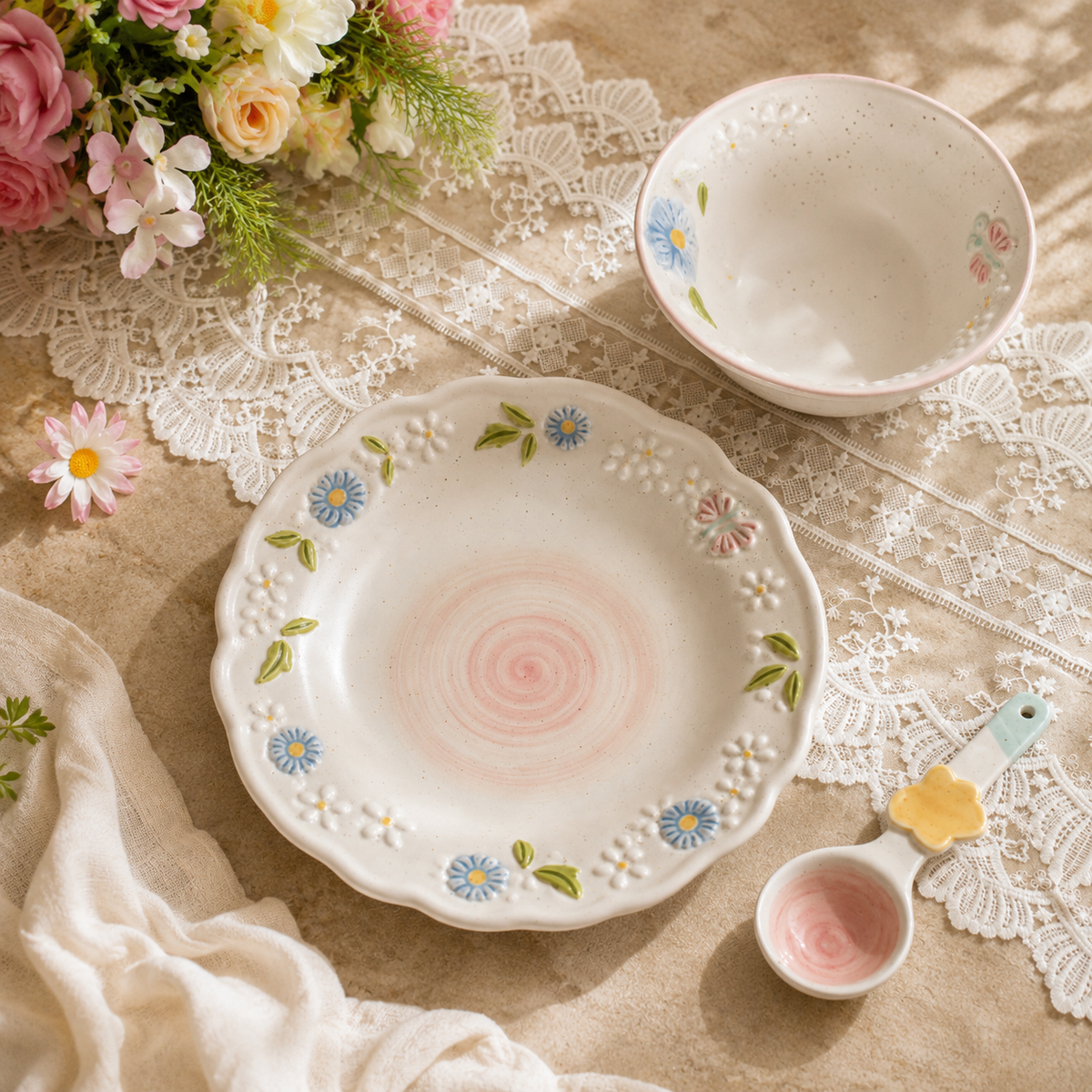 French Garden Ceramic Plate