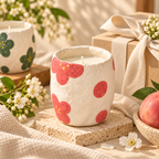 Hand-Painted Bloom Ceramic Candle