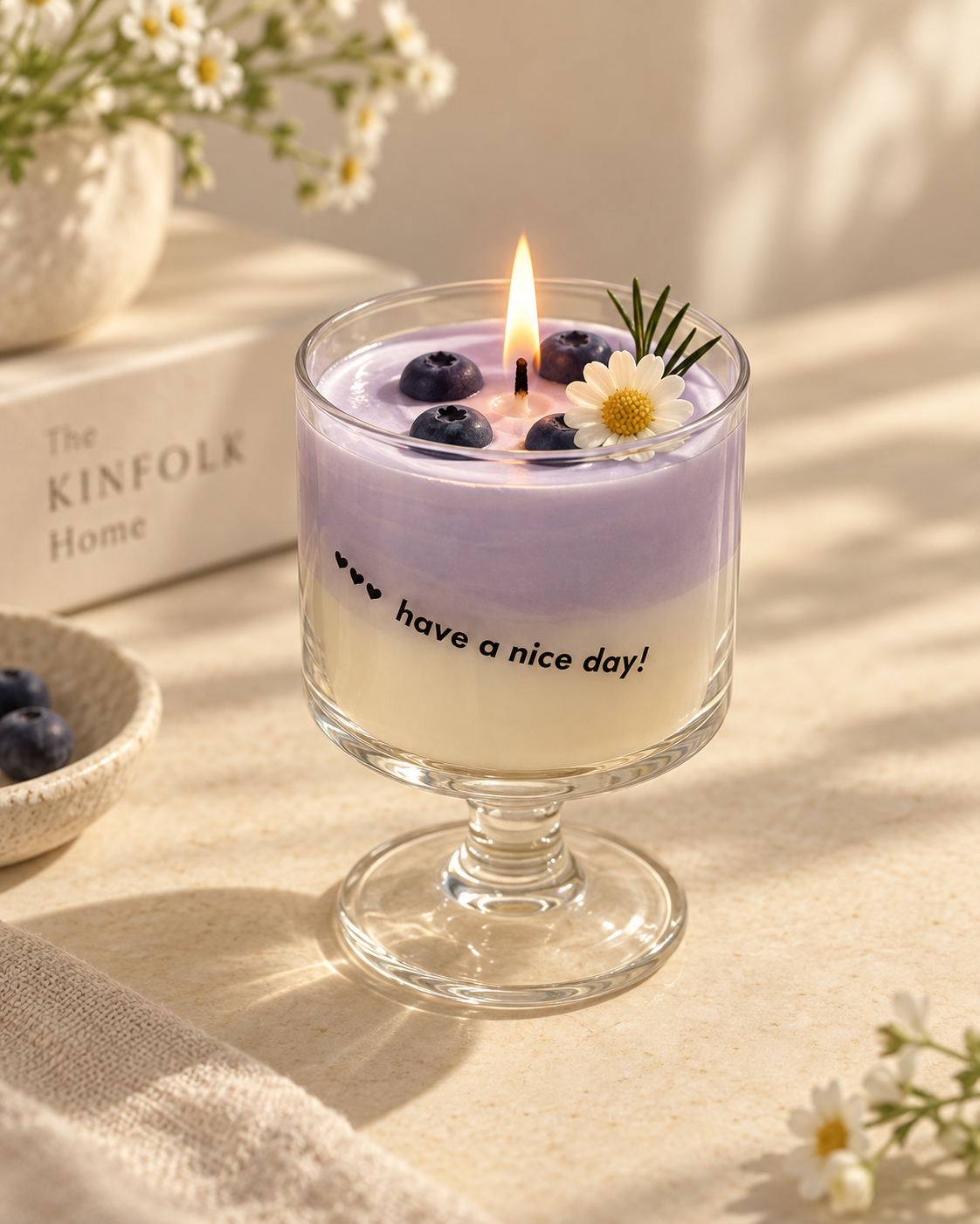 Blueberry Bloom Goblet Candle
