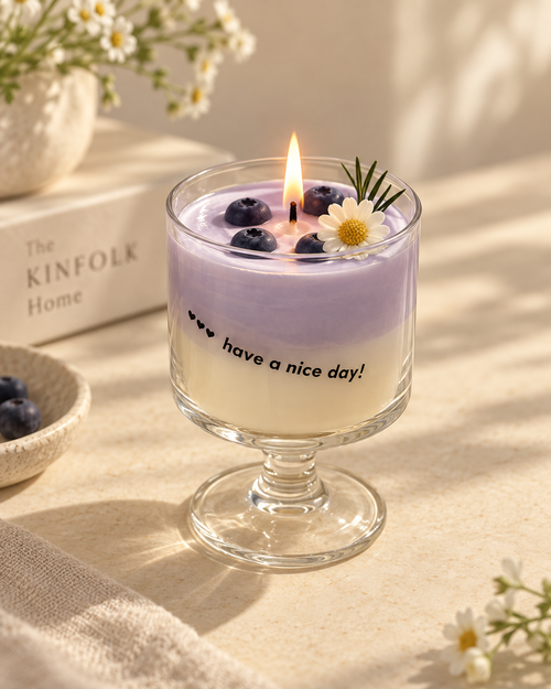 Blueberry Bloom Goblet Candle
